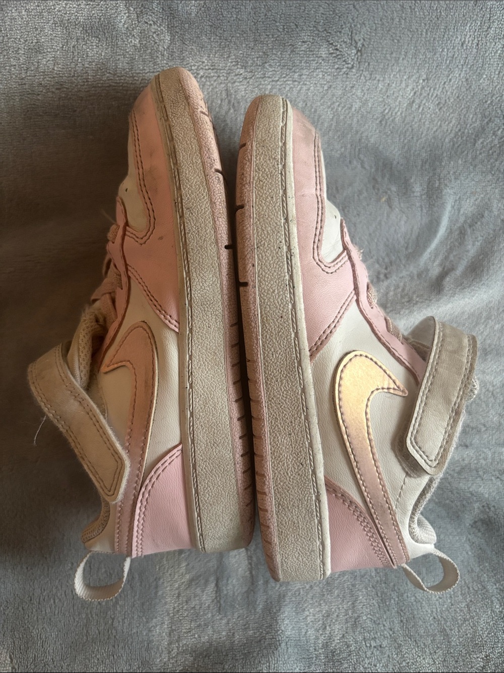 Nike Kids Pink and Cream Velcro Sneakers